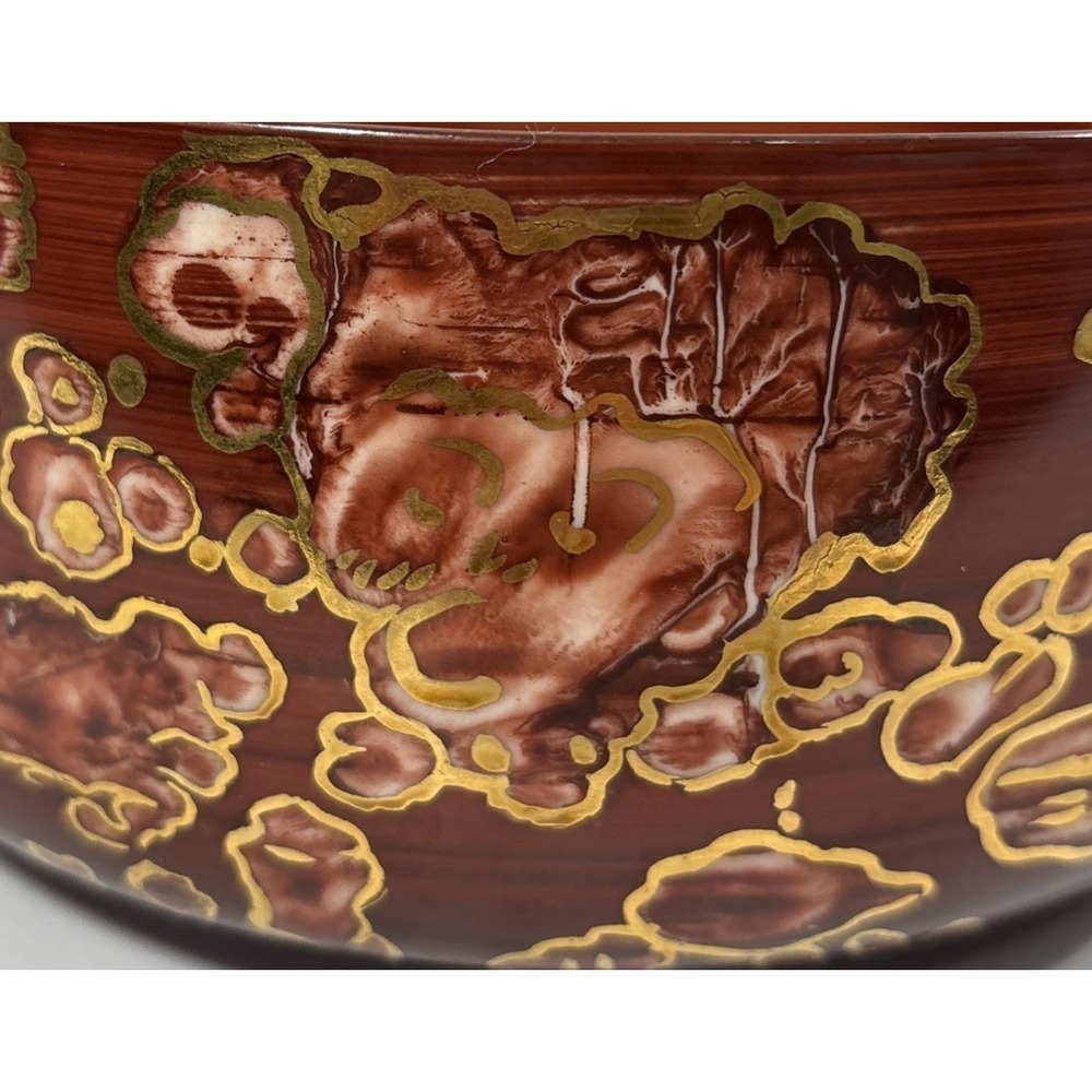 Vintage Arzberg Germany Red & Gold Oriental Porcelain Bowl 8" X 3.5" 1980